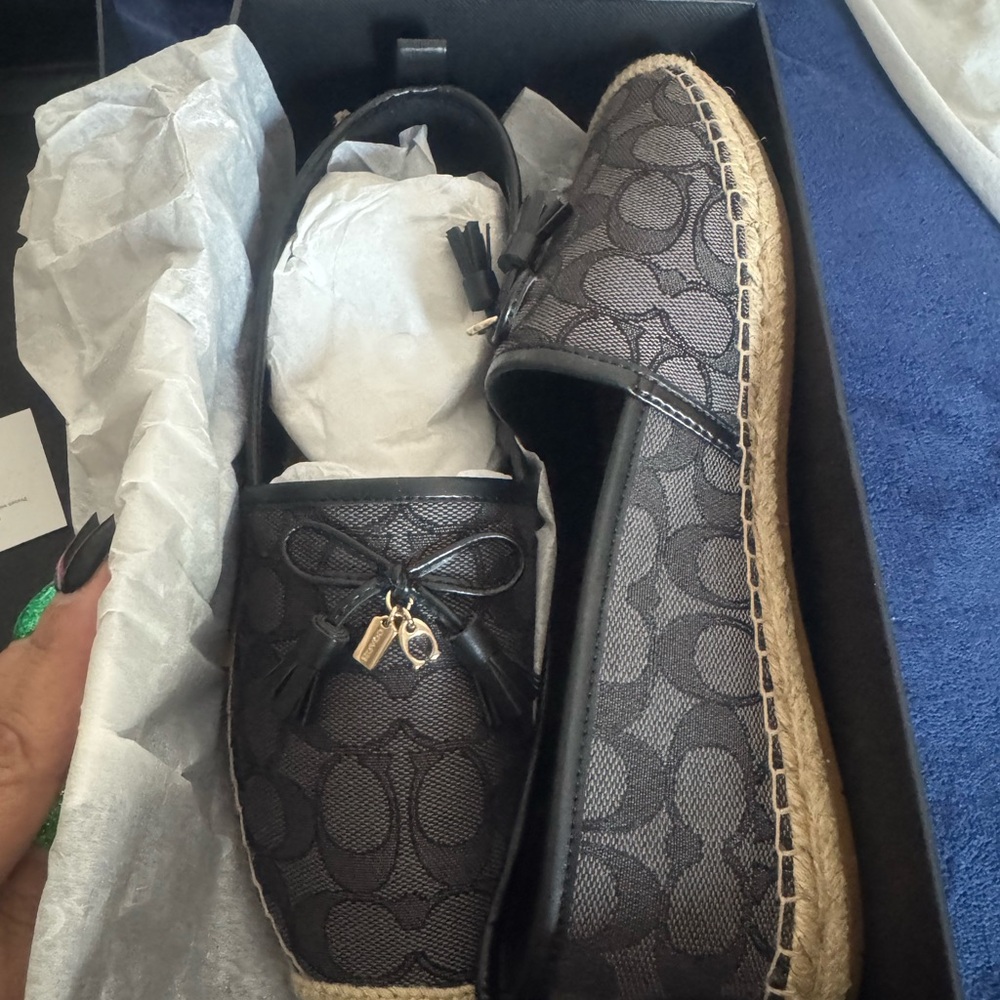 Coach Black Signature Flats